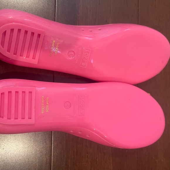 nwot/nwob J. Crew Factory Rainy Day Ballet Flats Pink & Orange jelly bow Flats 6 - Picture 11 of 14